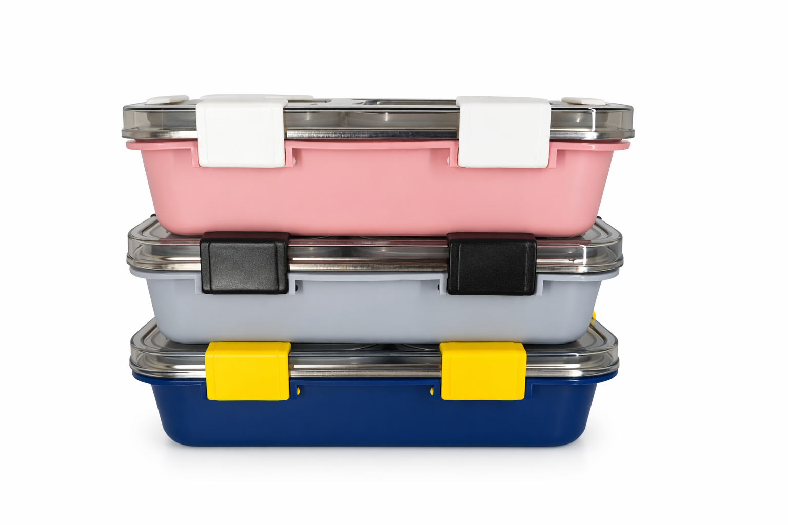 bento lunch box 3 pcs in white backround